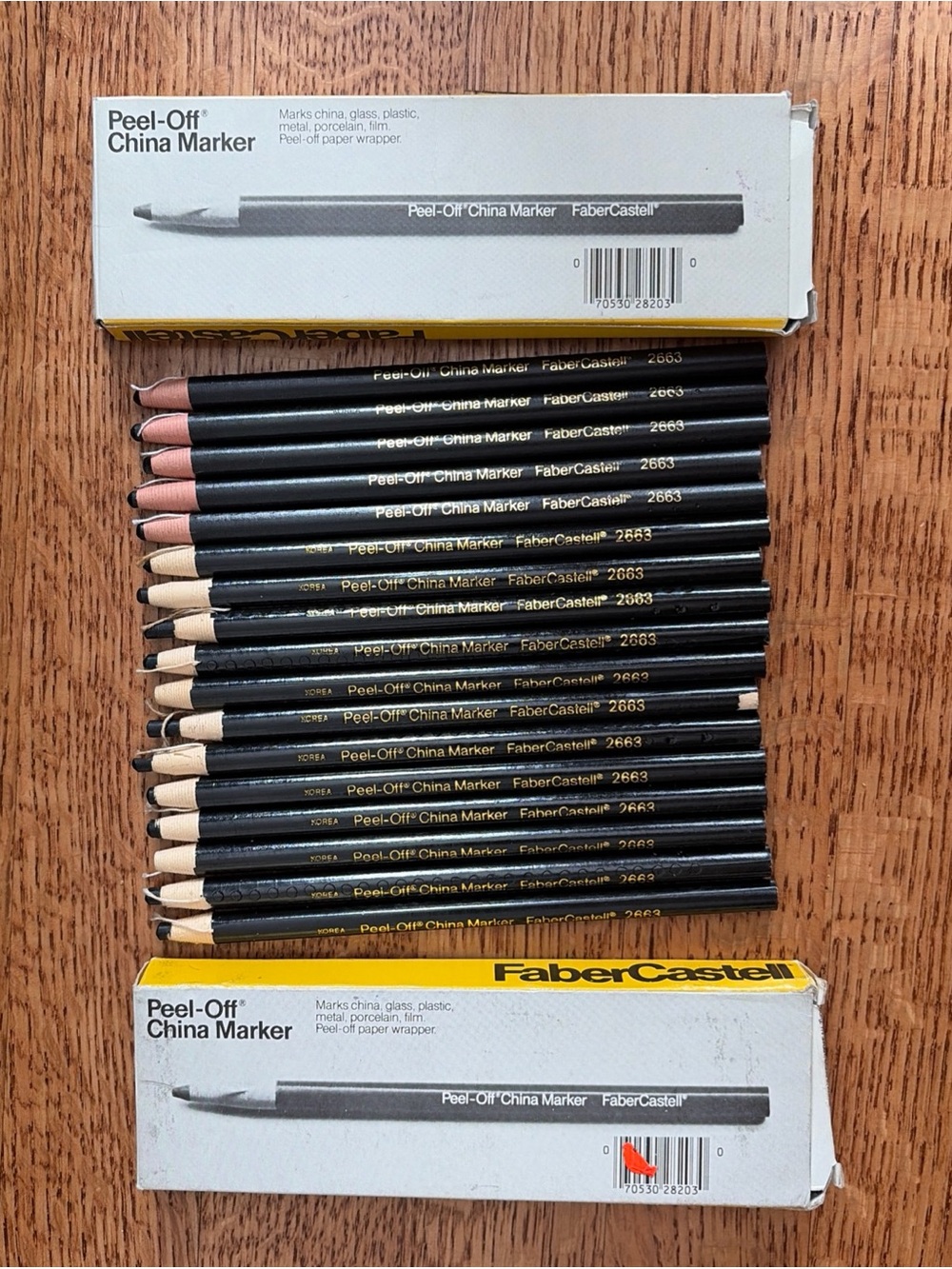 Vintage Faber-Castell 2663 Black China Markers Lot of 17 NOS Korea W/ Boxes